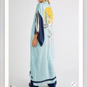 Free People Rising Sun Maxi Kimono, One Size